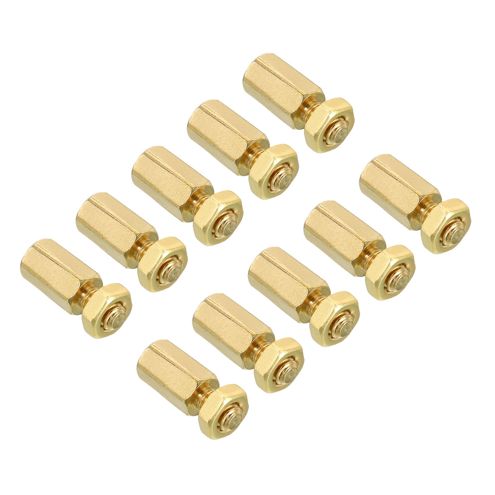 10mm+6mm M4 Standoff Screws 80 Pack Brass Hex PCB Standoffs Nuts Gold