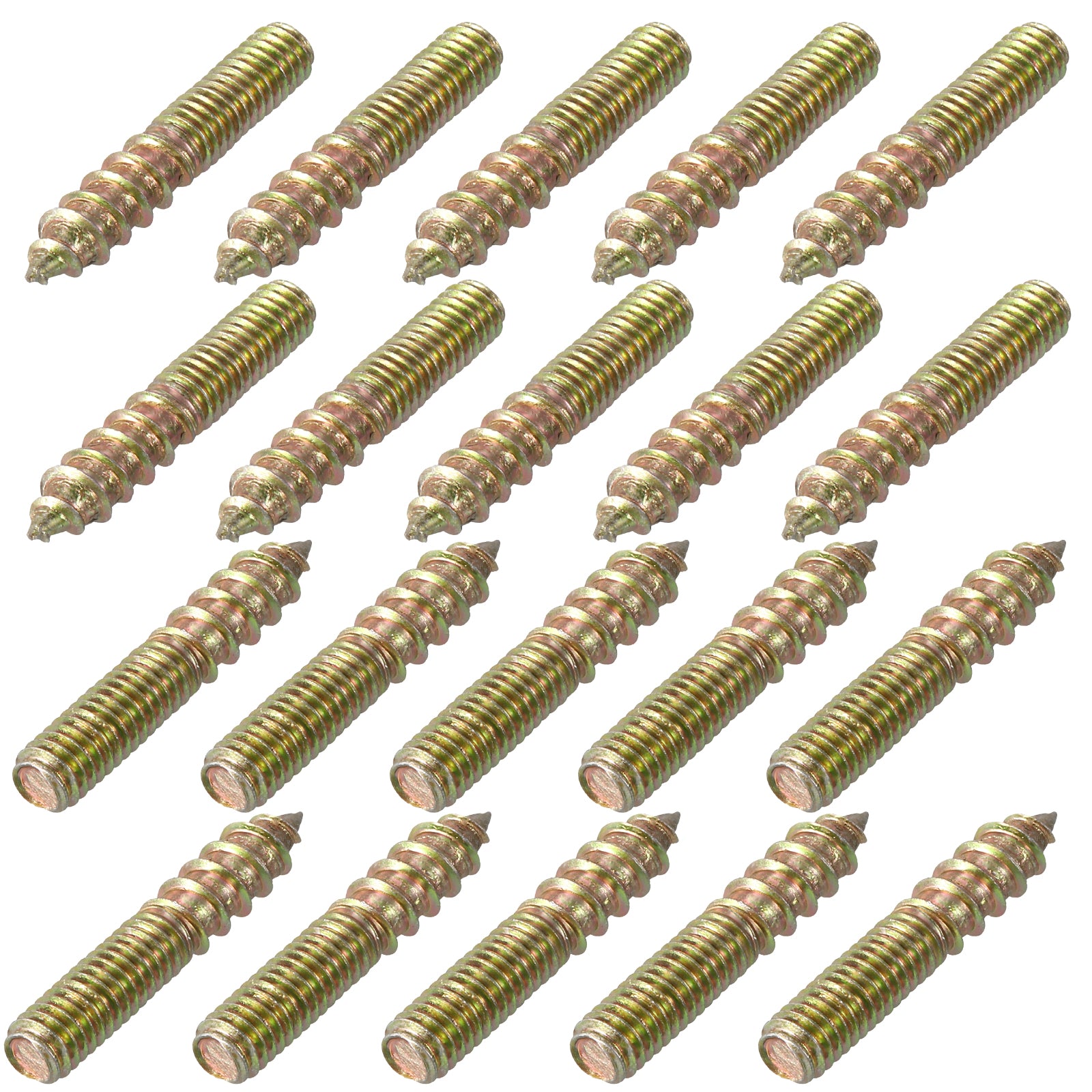 Uxcell 40pcs M6x30mm Hanger Bolt Double Headed Bolt Self-tapping Screw 