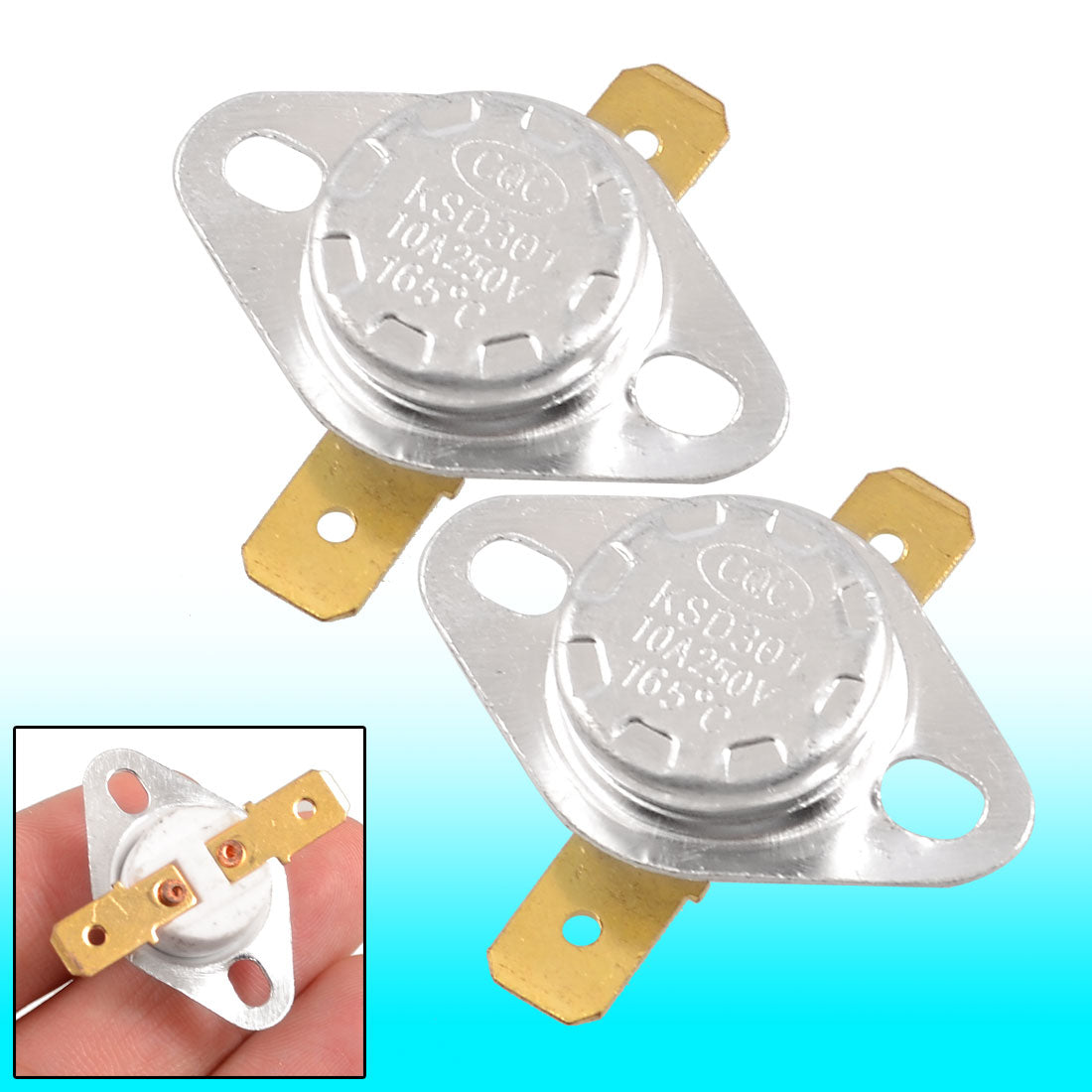 uxcell KSD301 Thermostat 45°C/113°F 10A Normally Open NO Adjust Snap Disc  Temperature Switch for Microwave Oven Coffee Maker 2pcs