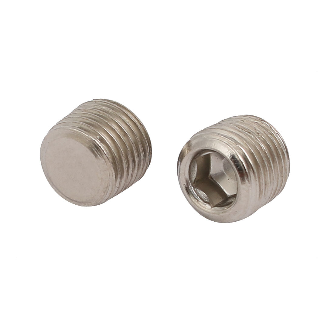 uxcell 1/8-inch Metal Hex Socket Set Flat Point Grub Screws Silver