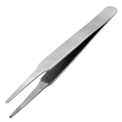 Harfington Uxcell Handy Tool Silver Tone Flat Tip Straight Tweezers