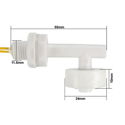 Harfington Uxcell 55mm Aquarium Tank Water Level Sensor White PP Right Angle Float Switch