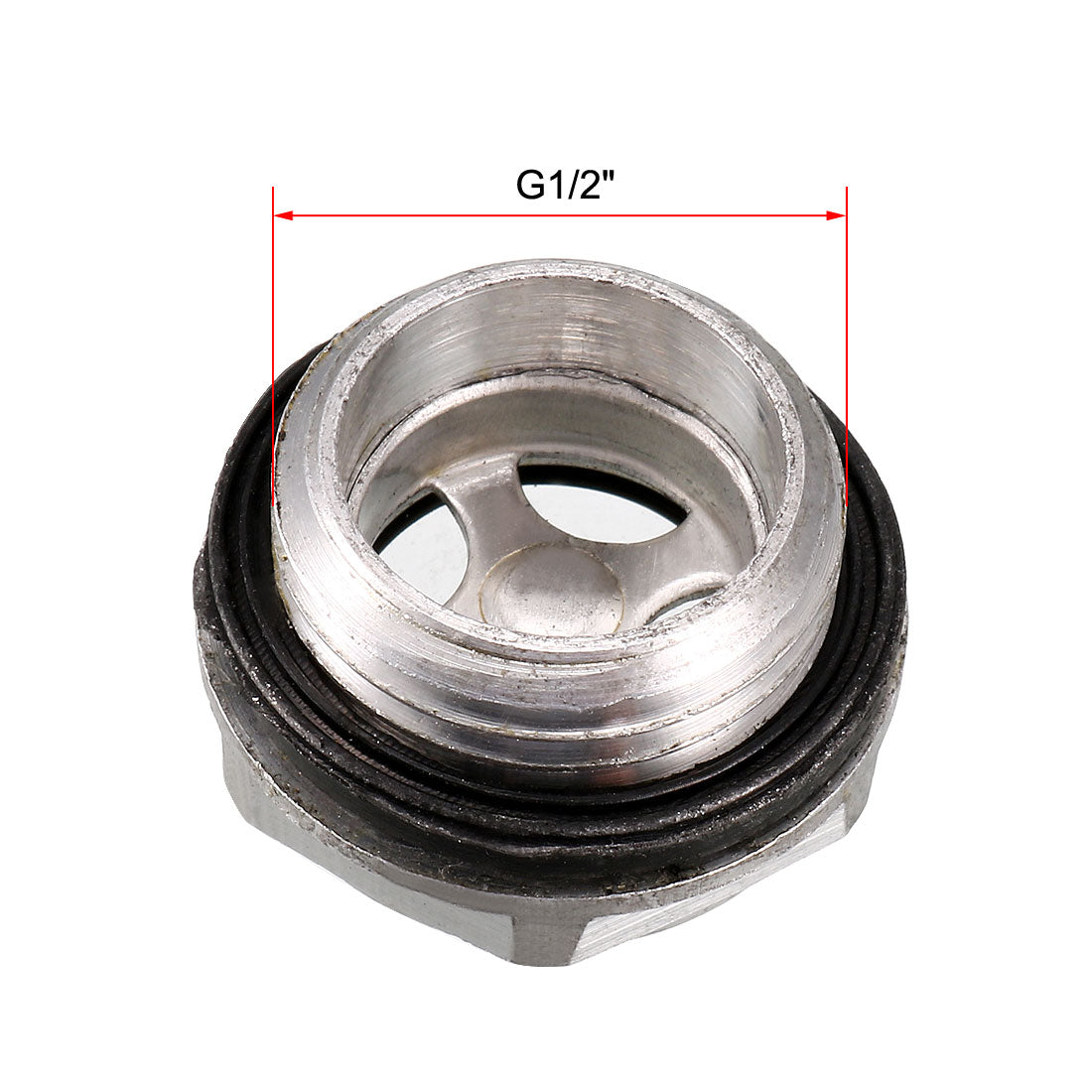 uxcell Uxcell Air Compressor Fittings Aluminium Alloy G1/2" Threaded Oil Sight Glass