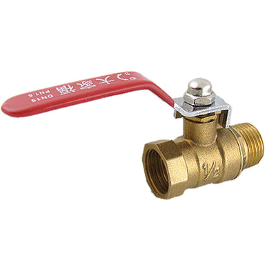 Harfington Uxcell 1/2" Male to Female M/F Thread Full Port Brass Water Ball Valve