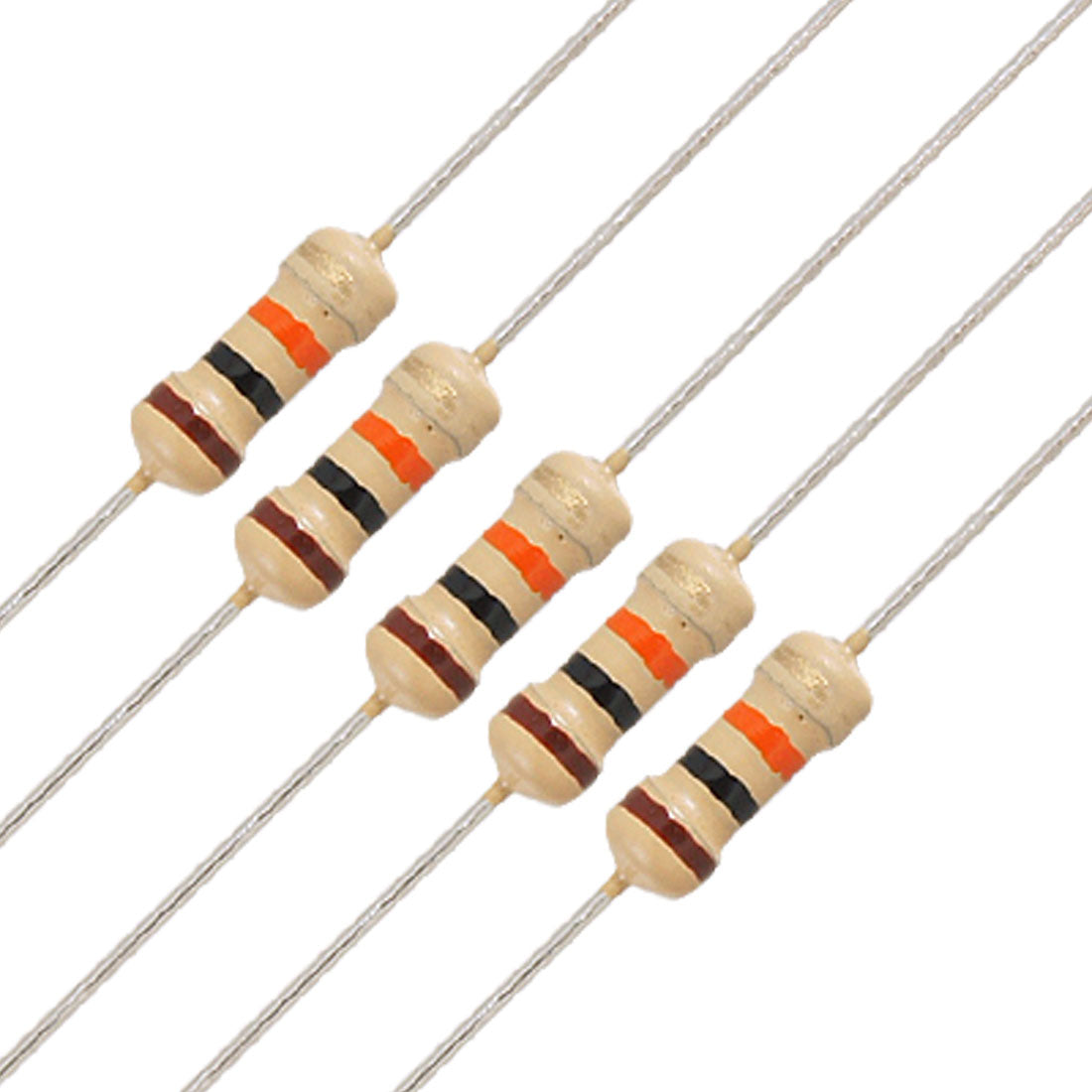 uxcell Uxcell 100pcs 1/4W 250V 10K Ohm Shaft Lead Carbon Film Resistors