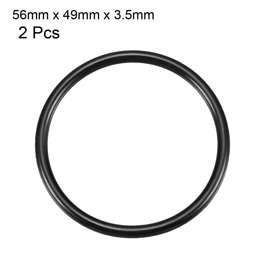 uxcell Uxcell Black 56 x 3.5mm Rubber O-ring Oil Seal Sealing Ring Gasket 2 Pcs