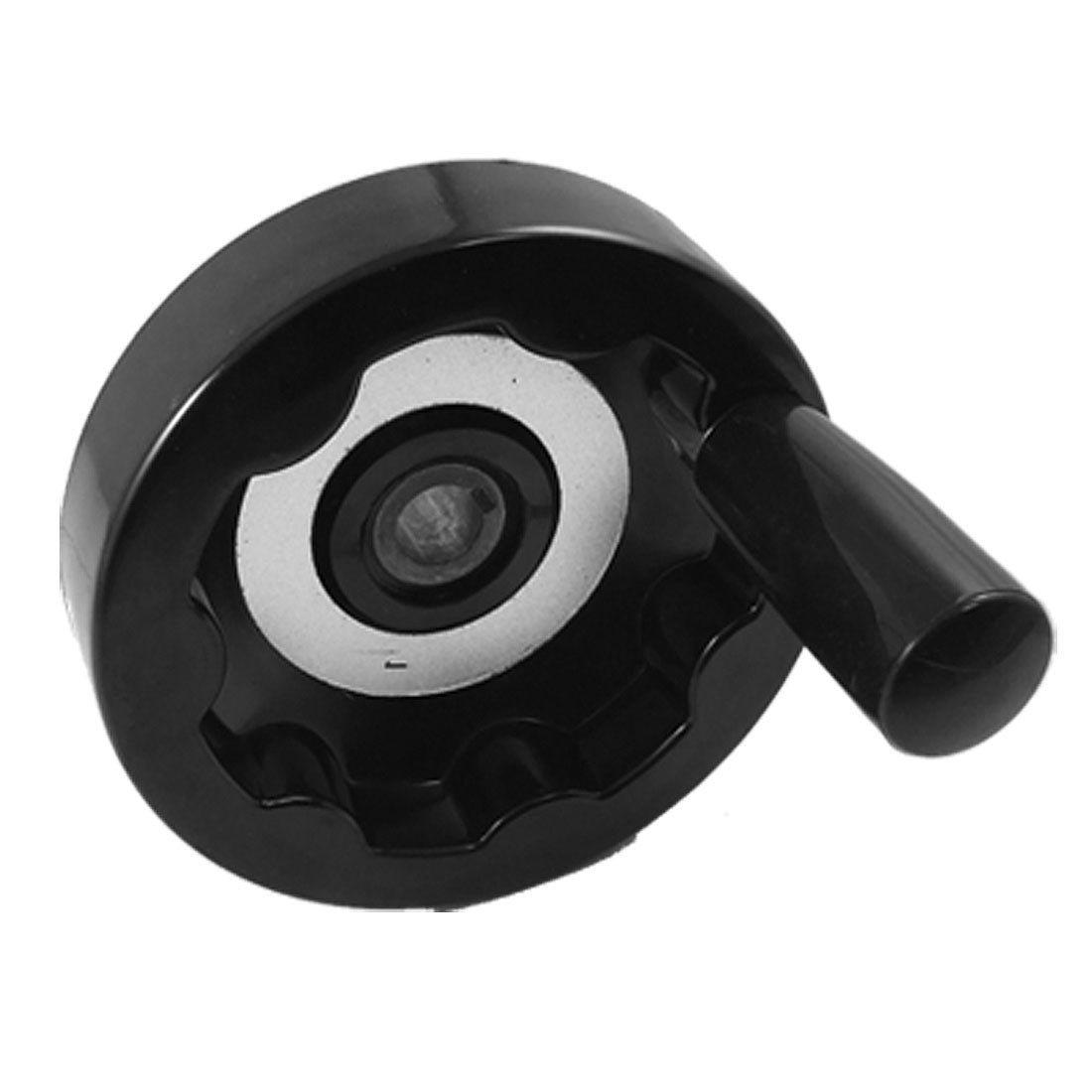 uxcell Uxcell Plastic Revolving Handle Metal Back Ripple Hand Wheel Black for Lathe Milling Machine