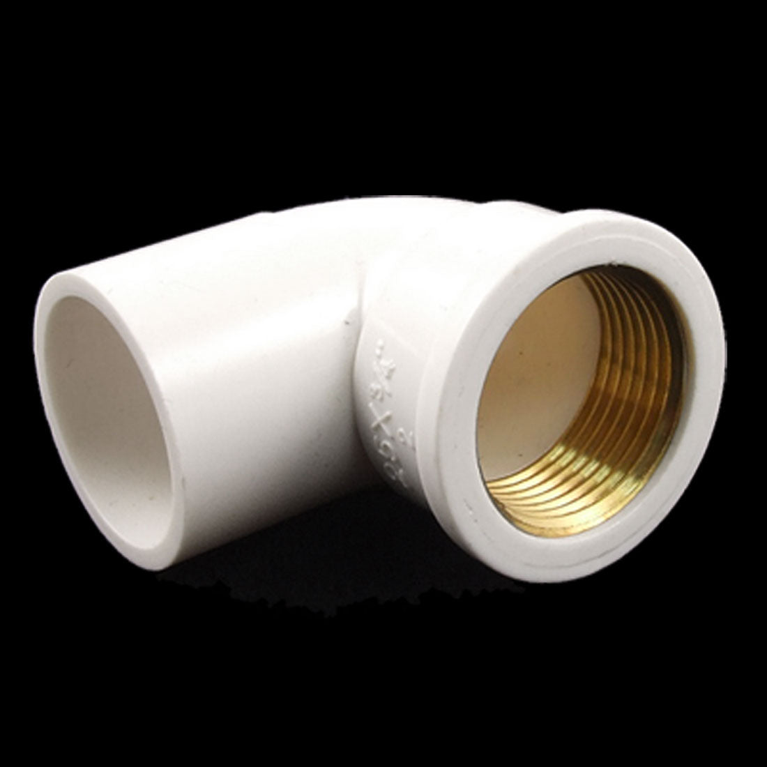 uxcell Uxcell 3/4" Brass Thread to 25mm Slip PVC Female Elbow Pipe Coupling Adapter White