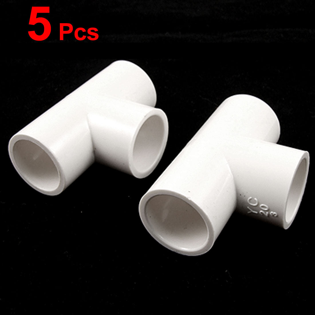 uxcell Uxcell 5 Stück PVC Rohrverschraubung, 3 Wege T-Stück Anschlüsse, 20mm x 20mm x 20mm