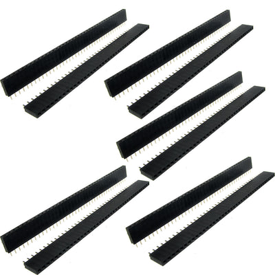 Harfington Uxcell 10 Pcs 1x40 Pin 2.54mm Pitch Straight Single Row PCB Female Pin Headers