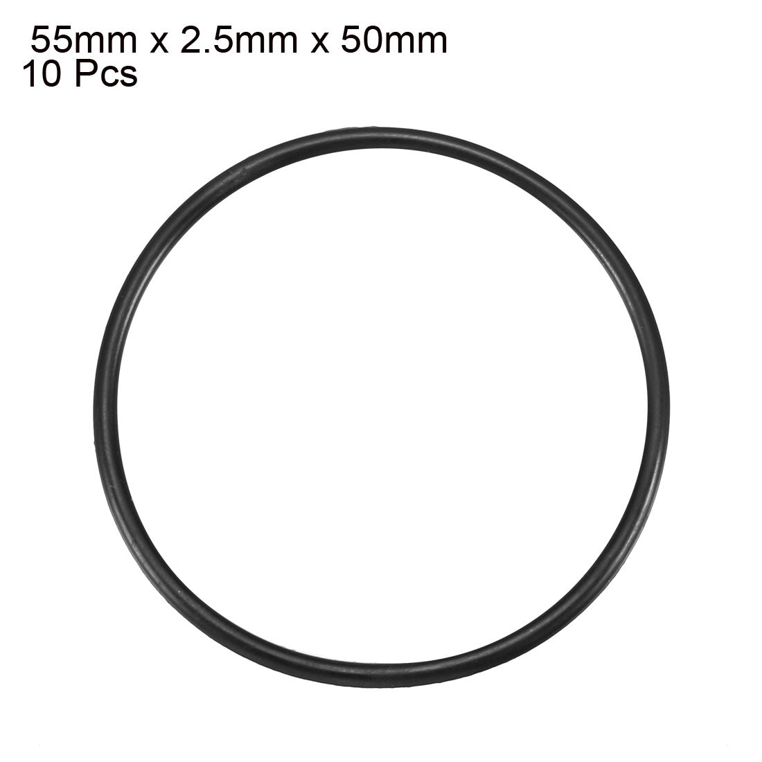 uxcell Uxcell 10 Pcs 55mm x 2.5mm x 50mm Mechanical Black NBR O Rings Oil Seal Washers