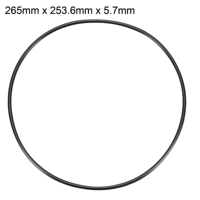 Harfington Uxcell 265mm x 5.7mm Black NBR Nitrile Rubber O Ring Washers Gaskets