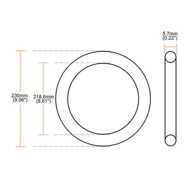 Harfington Uxcell 230mm x 5.7mm O Rings Hole Sealing Gasket Washer