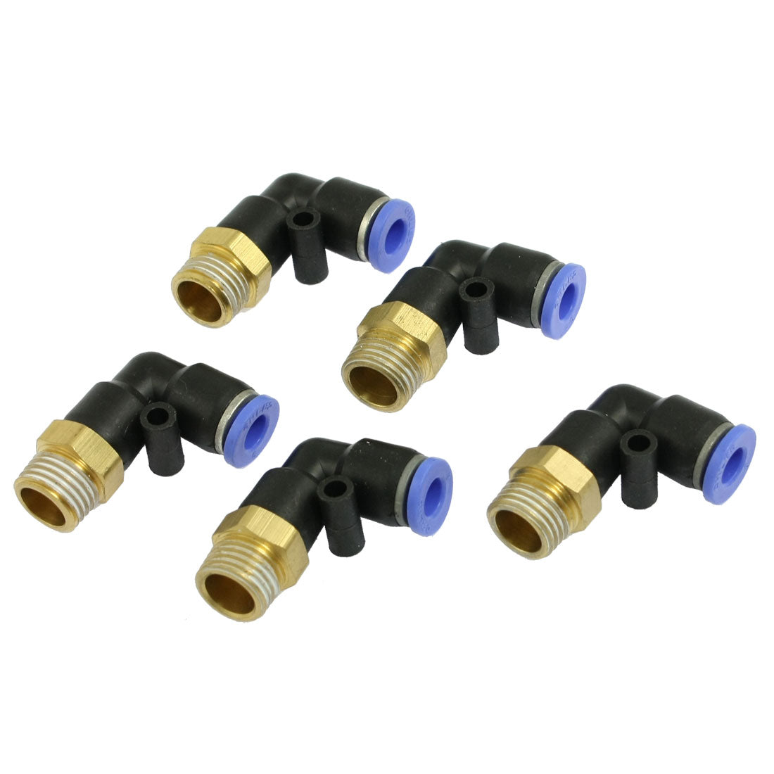 uxcell Uxcell 6mm x 1/4" PT Push In One Touch Connector Quick Fittings 5 Pcs