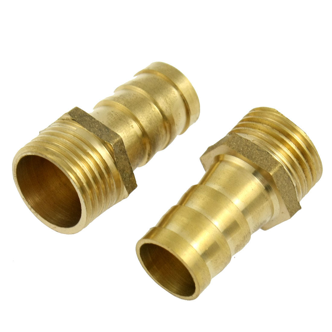 uxcell Uxcell 5/8" Inside Dia Hose 1/2" PT Thread Brass Straight Barb Barbed Connector 2 Pcs