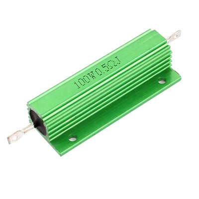 Harfington Uxcell Aluminum Shell 100W Watt 0.5 Ohm Chassis Mounted Wirewound Resistor