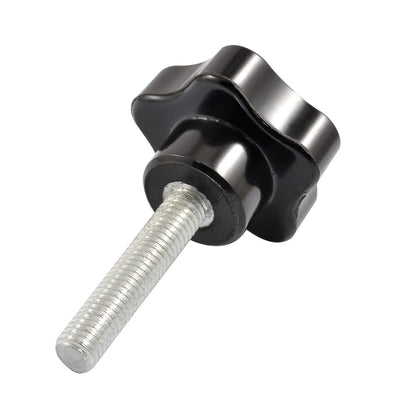 Harfington Uxcell Black M8 x 40mm Thread Replacement Star Hand Knob Tightening Screw