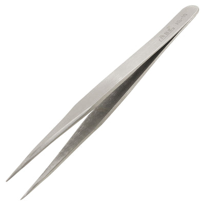 Harfington Uxcell Manual Tool 4.5" Length Silver Tone Pointed Tip Straight Tweezer AB-10