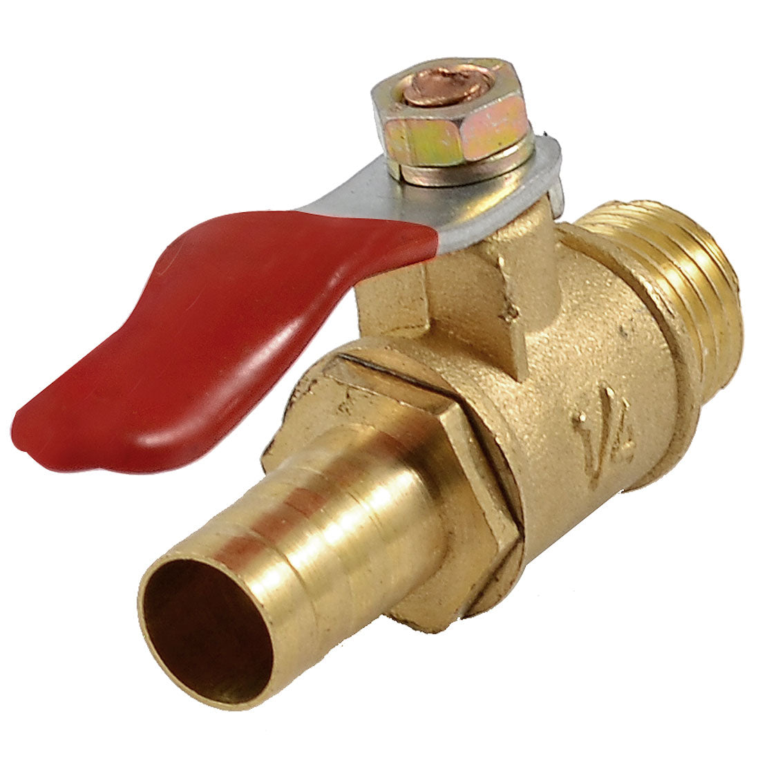 uxcell Uxcell 1/4" PT Male Thread to 10mm Barb Hose Tail Lever Handle Ball Valve