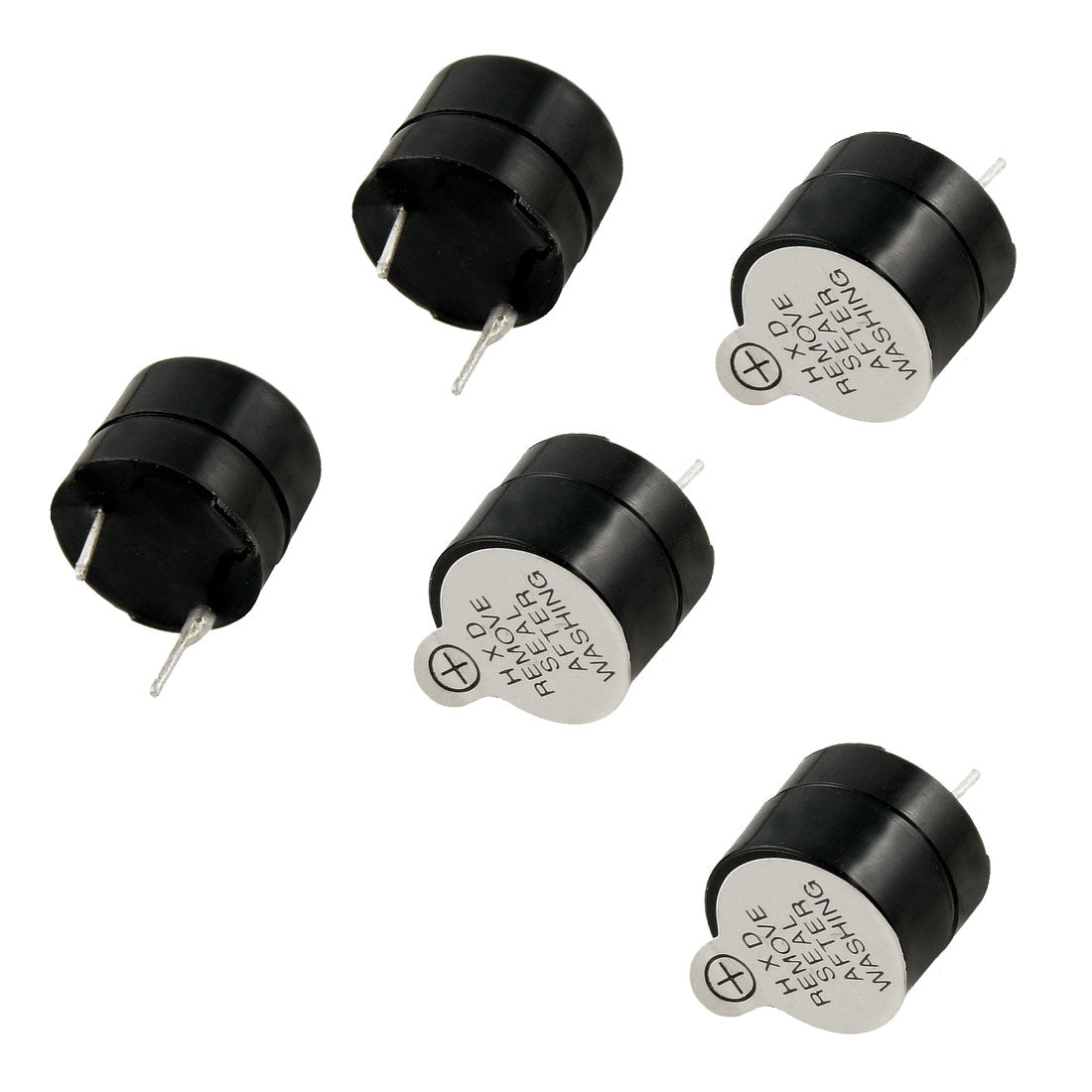 uxcell Uxcell 12mm Dia 5 Pcs DC 12V 2 Terminals Electronic Continuous Sound Buzzer