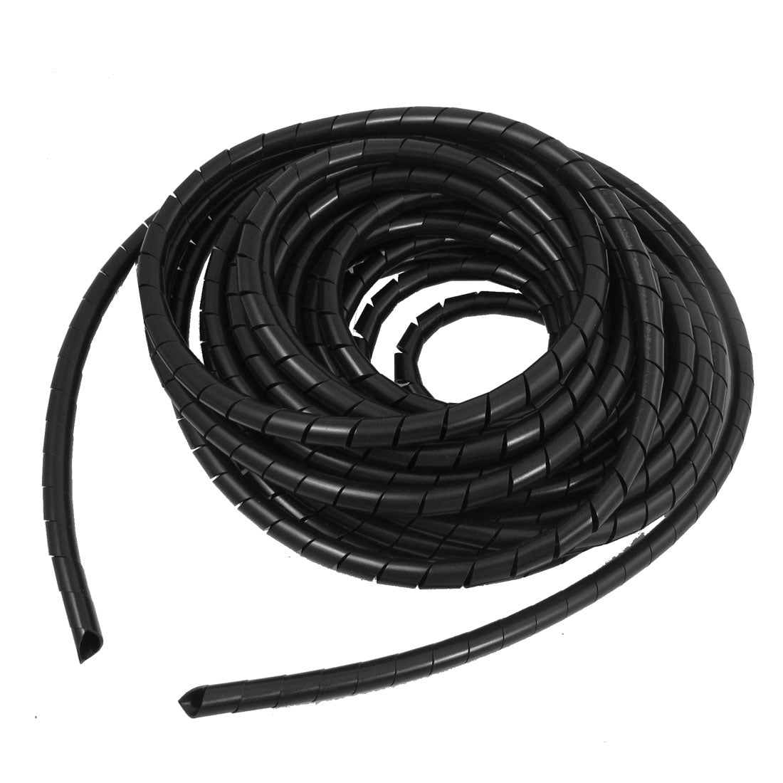 uxcell Uxcell 8mm Outside Dia 4.8M PE Polyethylene Spiral Cable Wire Wrap Tube Black