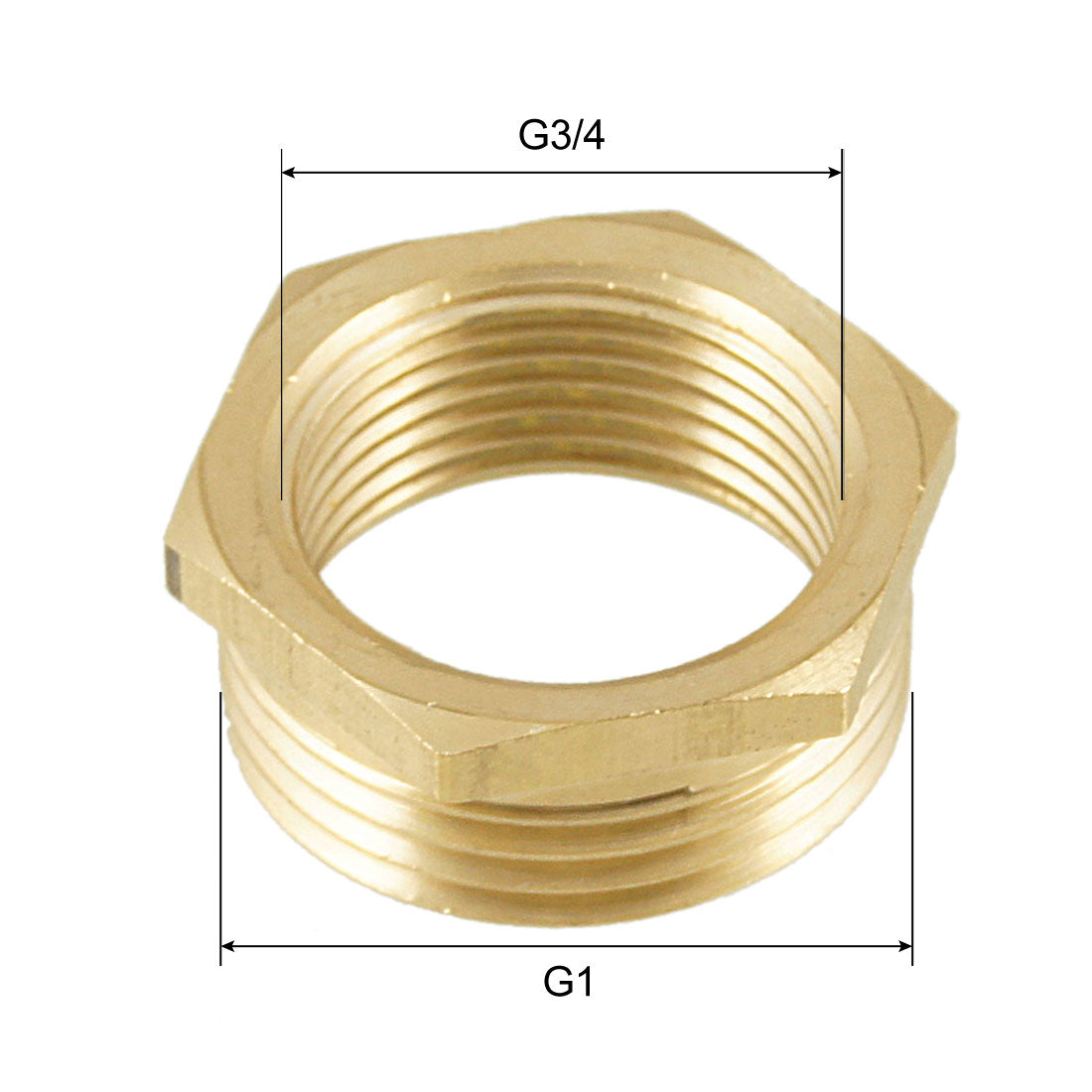 uxcell Uxcell G1 Male to G3/4 Female Hex Thread Bushing Piping Connector Adapter