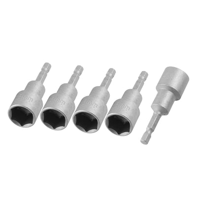 uxcell Uxcell 1/4-inch Shank 16mm Hex Socket Nut Setter Driver Bit Adapter Gray 5pcs