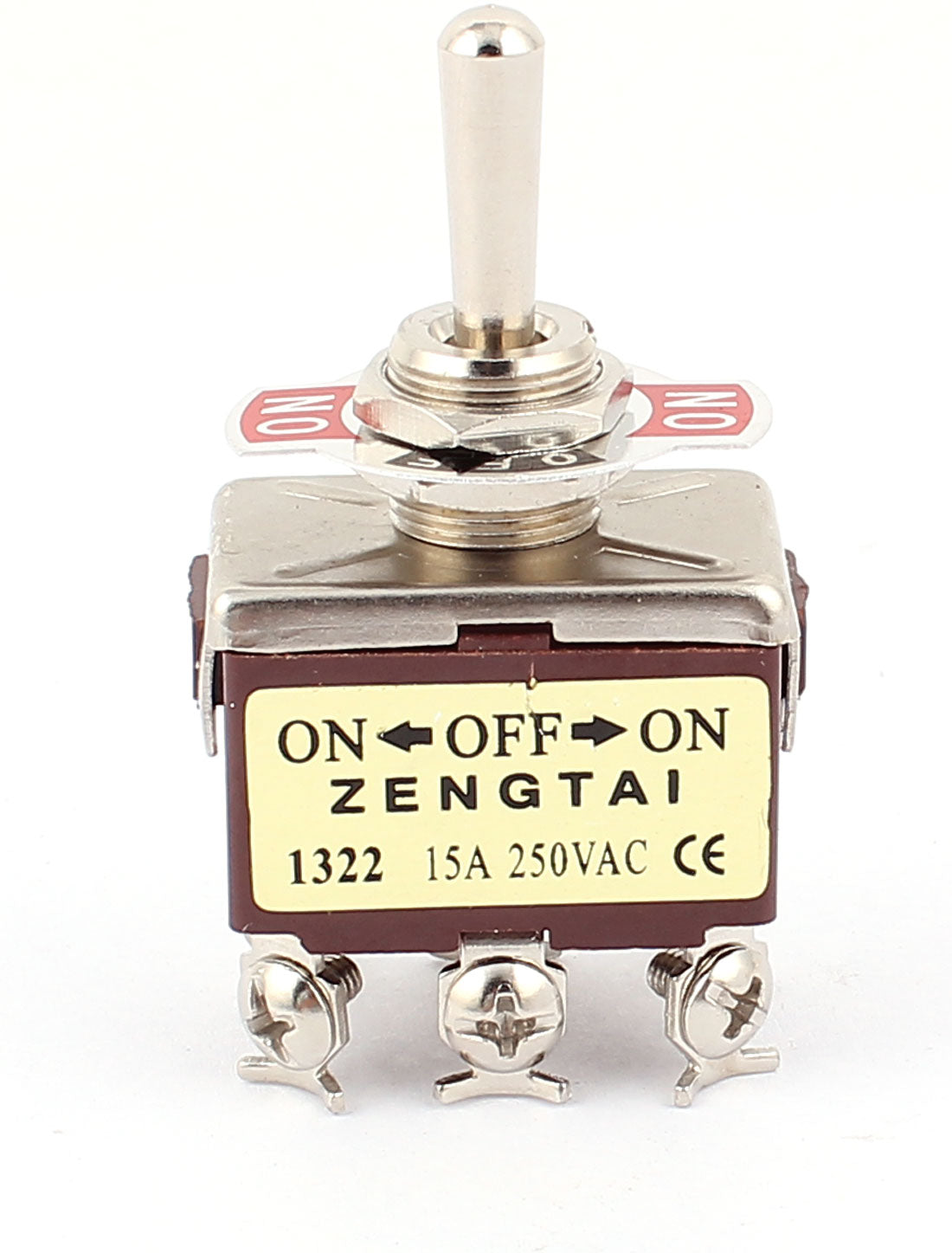 uxcell Uxcell AC 250V/15A 6 Screw Terminals ON/OFF/ON Latching 3 Position DPDT Toggle Switch