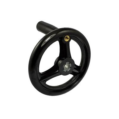 Harfington Uxcell 12mm x 125mm Spoked Hand Wheel Black for Milling Machines