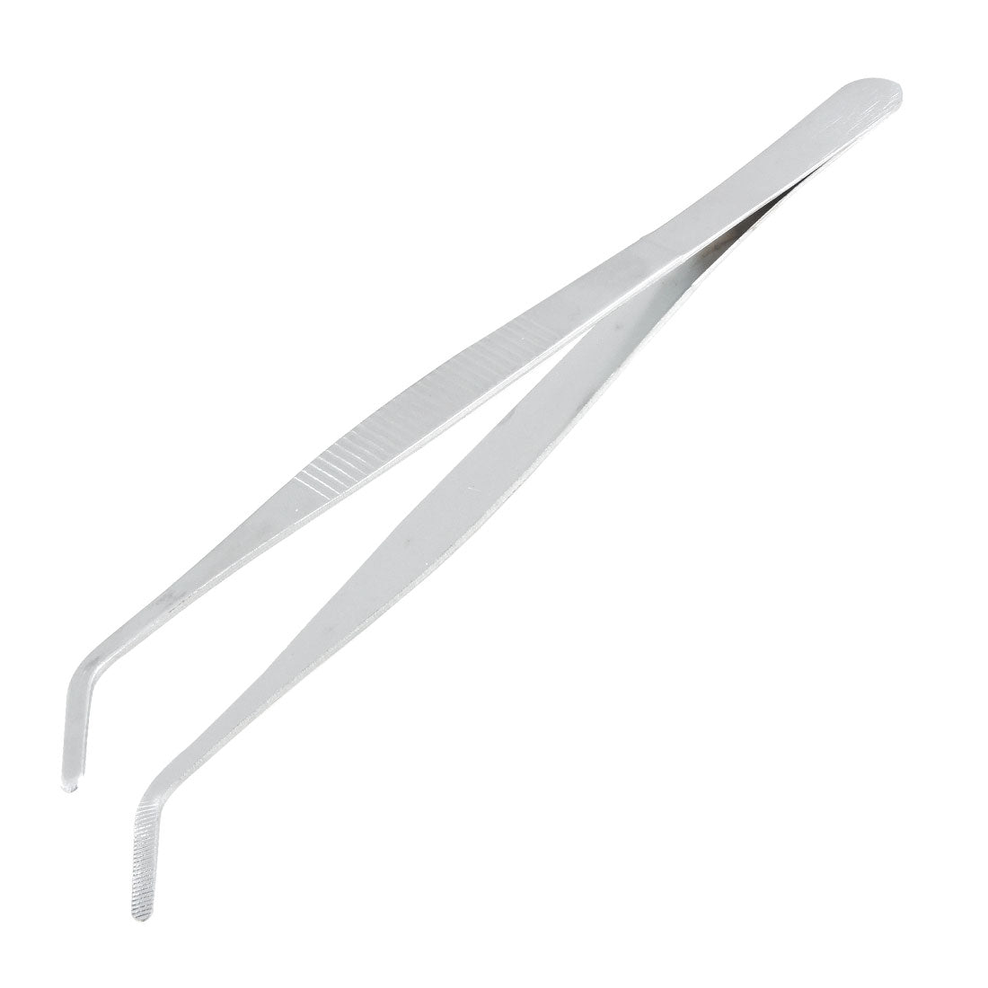 uxcell Uxcell 20mm Angled Slanted Tip Metall Gebogene Pinzette Silber Ton