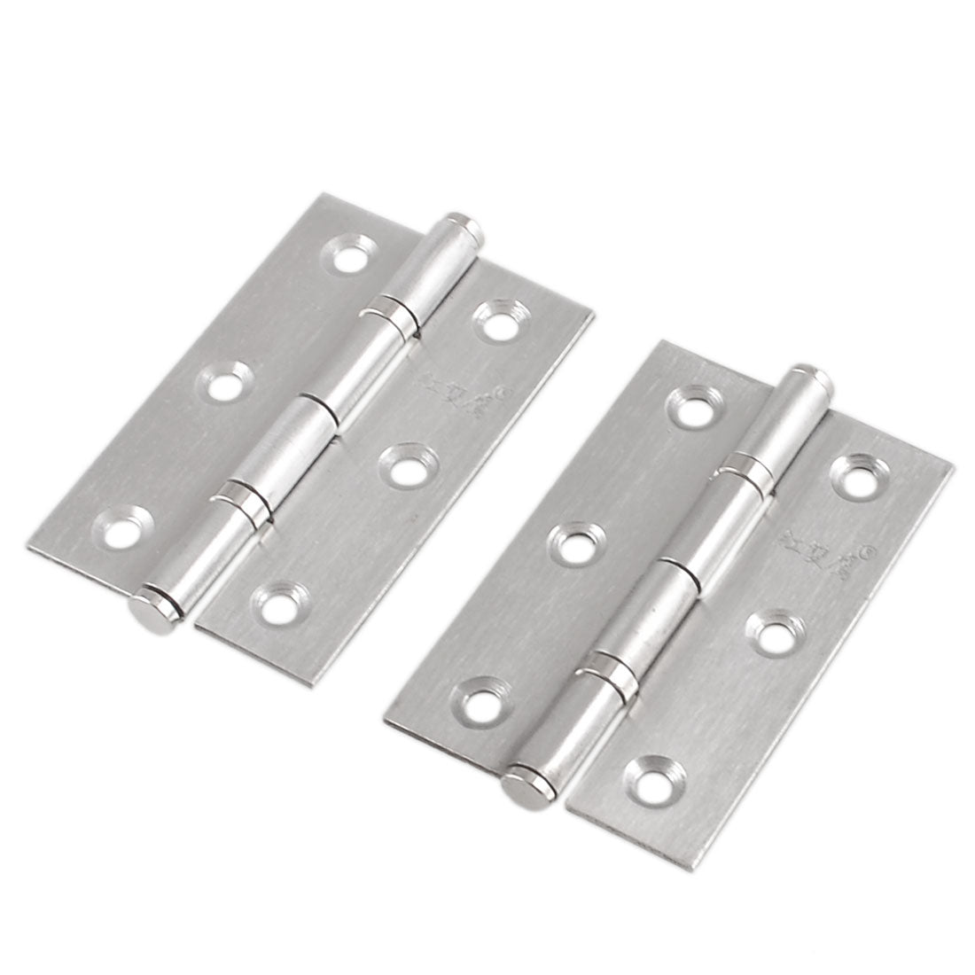 uxcell Uxcell 2 Pcs Home Furniture Hardware Door Hinge Satin Nickel 2.5" Length Silver Tone