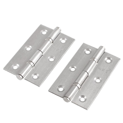 Harfington Uxcell 2 Pcs Home Furniture Hardware Door Hinge Satin Nickel 2.5" Length Silver Tone