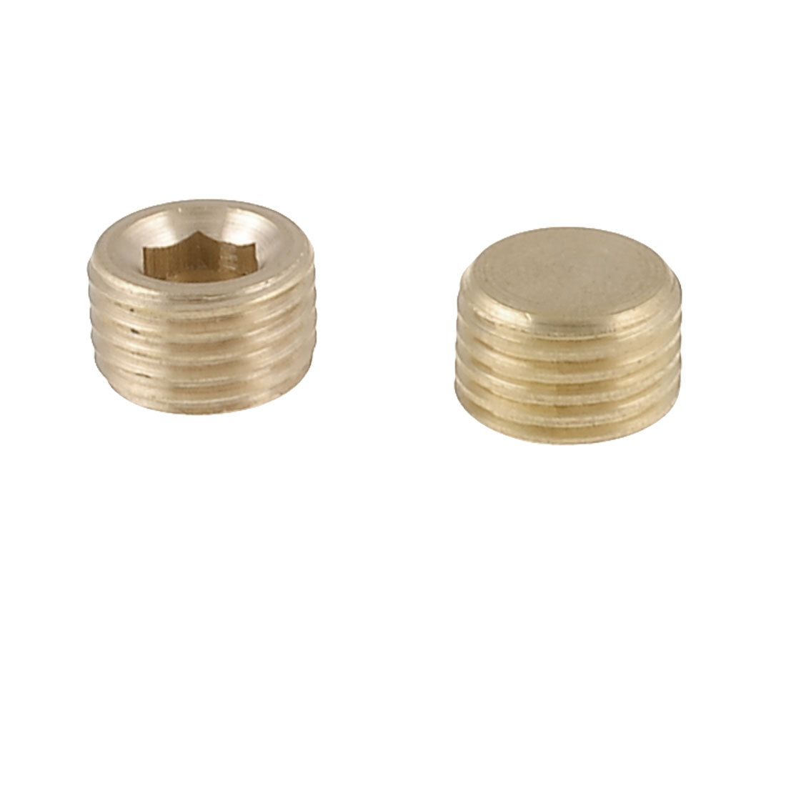 uxcell Uxcell 5 Pcs 1/4" PT Threaded Diameter Brass Internal Hex Head Pipe Connector