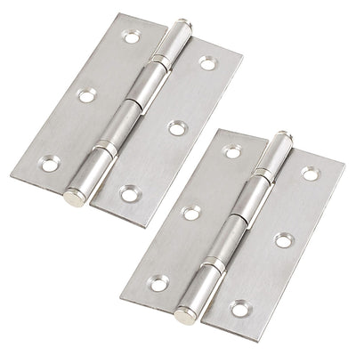 Harfington Uxcell Silver Tone Stainless Steel Foldable Rotating Cabinet Door Hinge 2.9" 2 Pcs