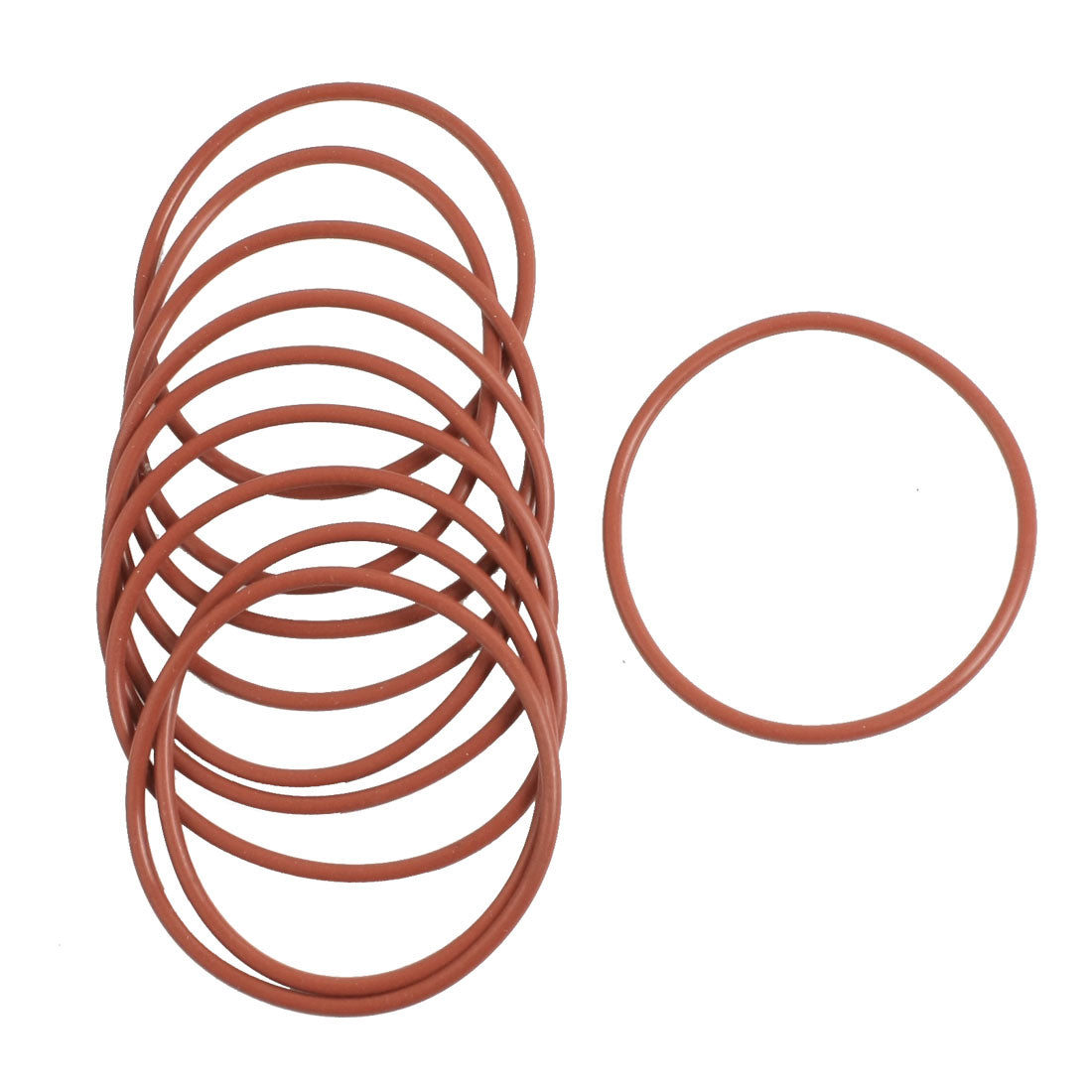 uxcell Uxcell 10 Pcs Flexible Rubber O Ring Seal Washer Replacement Red 58mm x 2.5mm