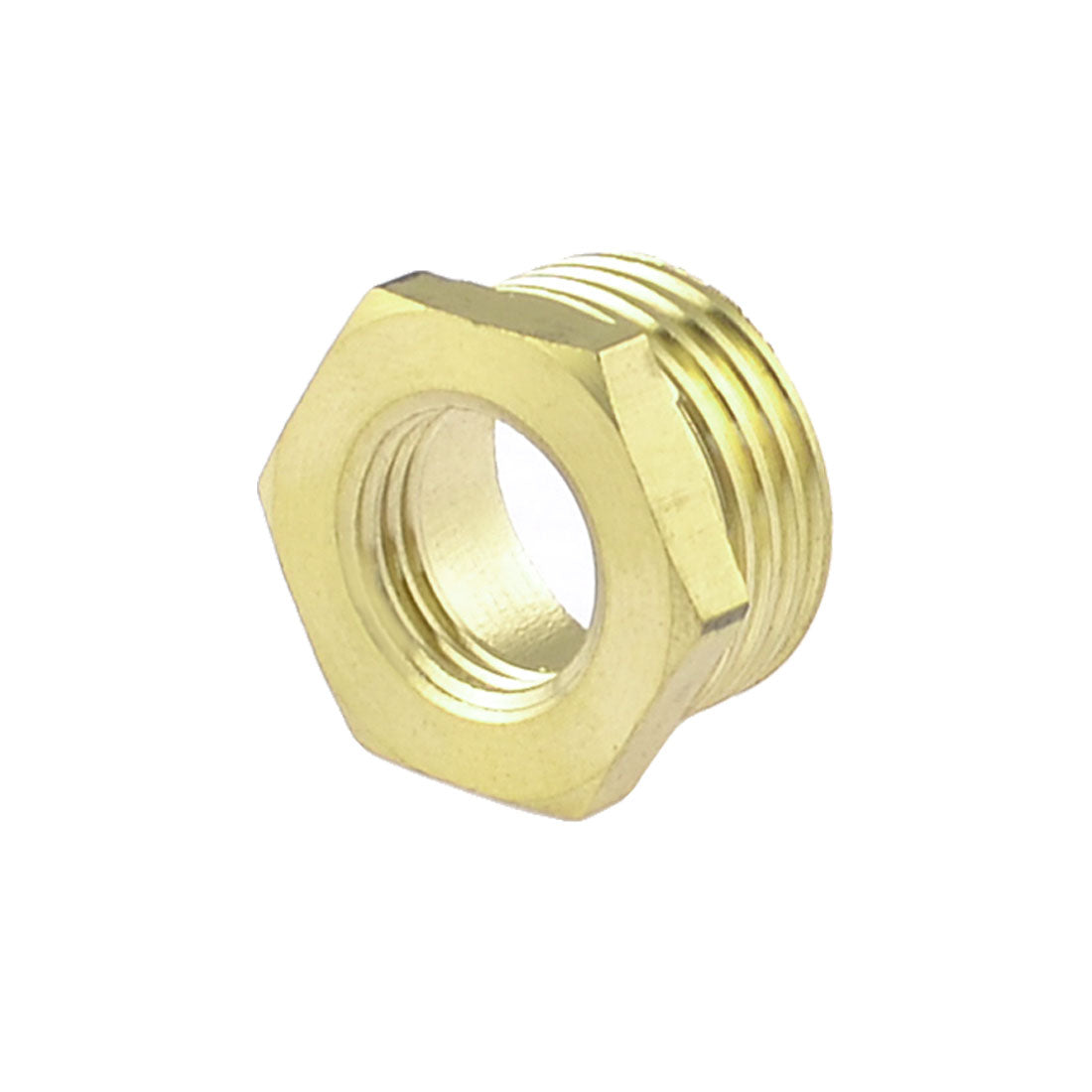 uxcell Uxcell Brass 1/2" NPT Male to 1/4" NPT Female Thread Hex Bushing Piping Quick Coupler