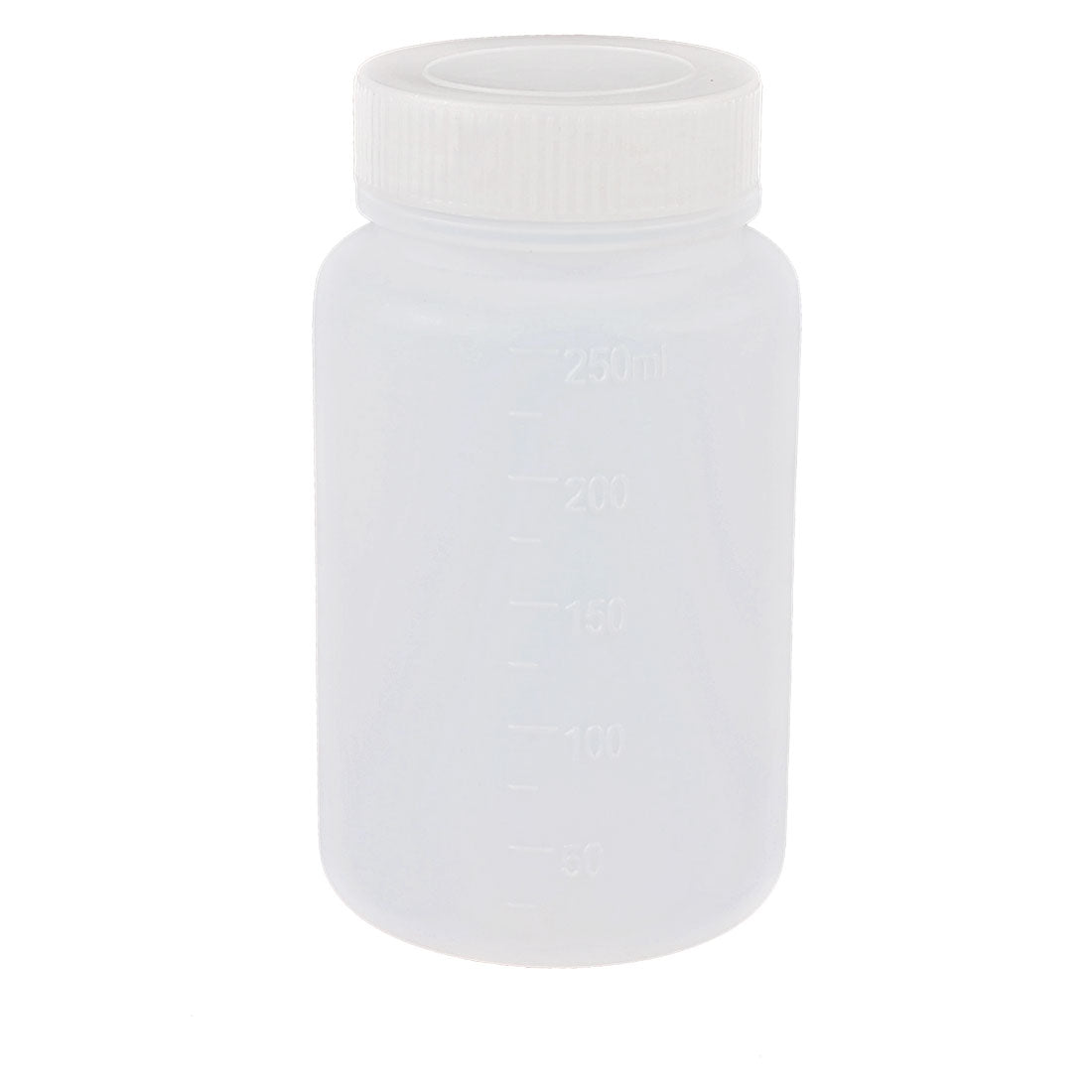 uxcell Uxcell 250mL Capacity Laboratory Storage Plastic Widemouth Bottle White