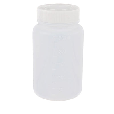 Harfington Uxcell 250mL Capacity Laboratory Storage Plastic Widemouth Bottle White