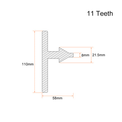 Harfington Uxcell Drill Chuck Key 8mm Key 11T 21mm Gear for Impact Driver Tools Wrench Silver