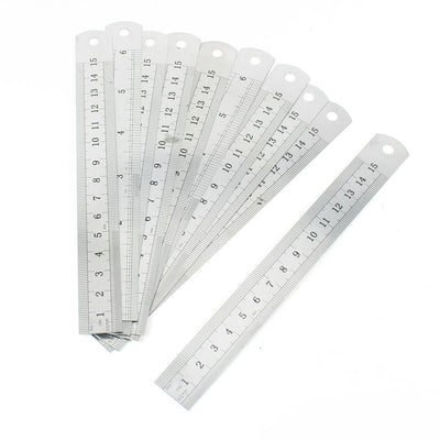 Harfington Uxcell 10 Pcs Home Office 15cm Measuring Range 0.5mm Accuracy Straight Ruler