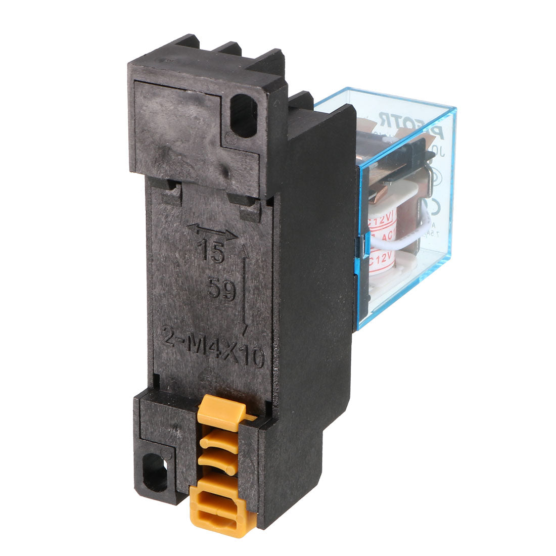 uxcell Uxcell AC12V Spule 8 Pin 10A LY2J DIN-Schiene Elektromagnetisches Leistungsrelais mit Sockel, schwarz