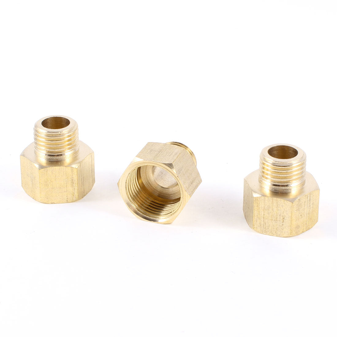 uxcell Uxcell 1/4"PT to 3/8"PT Male/Female Thread Hex Nipple Straight Couplers Couplings 3 Pcs