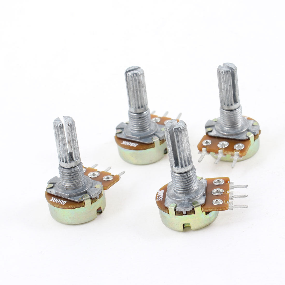 uxcell Uxcell 4 Pcs 6mm Shaft Dia B500K 500K Ohm Type B Single Linear Potentiometers