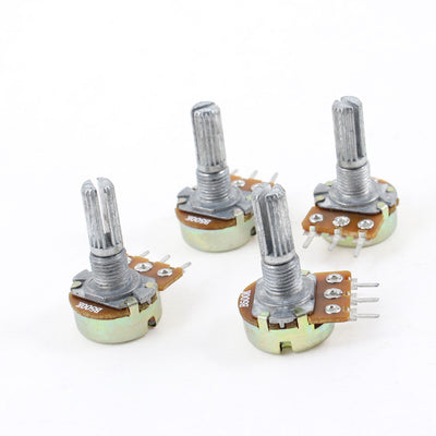 Harfington Uxcell 4 Pcs 6mm Shaft Dia B500K 500K Ohm Type B Single Linear Potentiometers