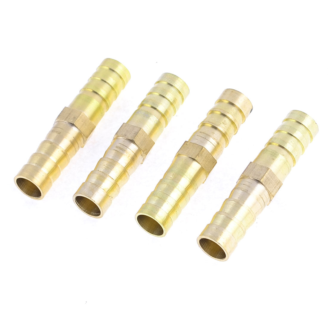 uxcell Uxcell 4 Pcs Air Gas 8mm Diameter Brass Straight Hose Connector Joiner