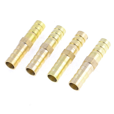 Harfington Uxcell 4 Pcs Air Gas 8mm Diameter Brass Straight Hose Connector Joiner