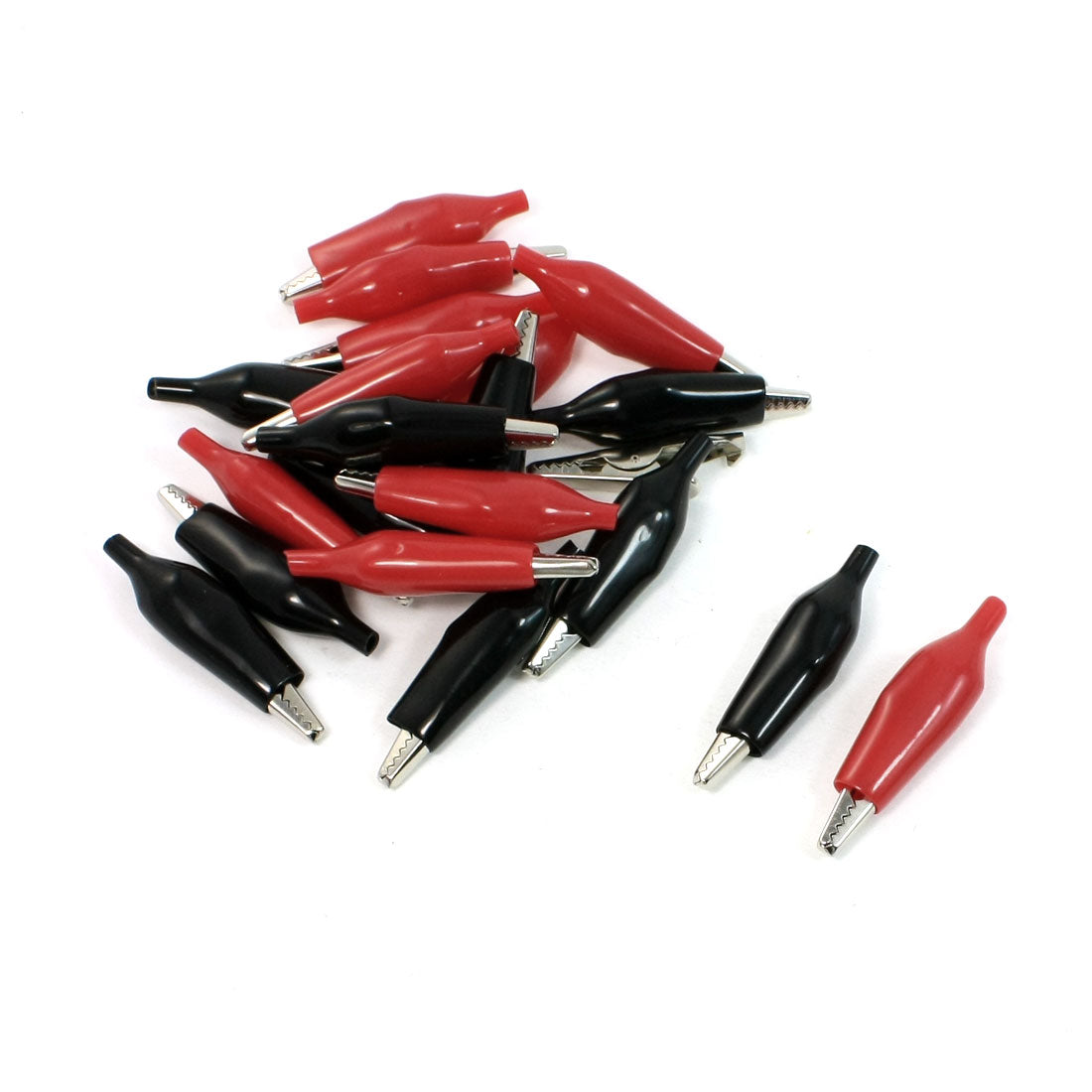 uxcell Uxcell 20 Pcs 45mm Alligator Clip Battery Clamp Terst Probe Black Red
