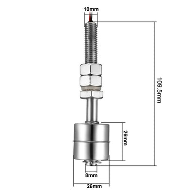 Harfington Uxcell 109.5mm Length Liquid Water Level Sensor Stainless Steel Vertical Float Switch