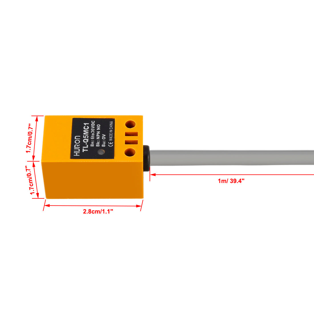 uxcell Uxcell TL-Q5MC1 NPN NO 5mm Inductive Proximity Sensor Switch 3 Wire DC6-36V