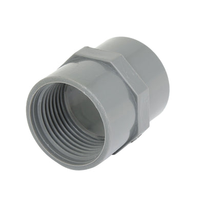 Harfington Uxcell 32mm Female Thread Gray Straight Water Hose Pipe Fitting Connector